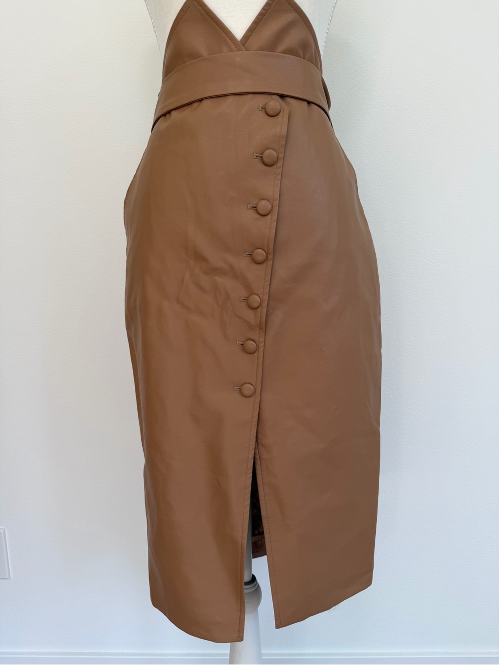 NWT Revolve Bardot Tie Waist Skirt in Tan Size 8 - Picture 3 of 6